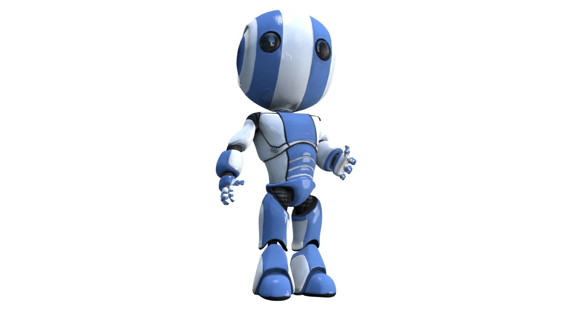 AO-Maru Friendly Robot Design Reboot 3D Model by Leo Blanchette