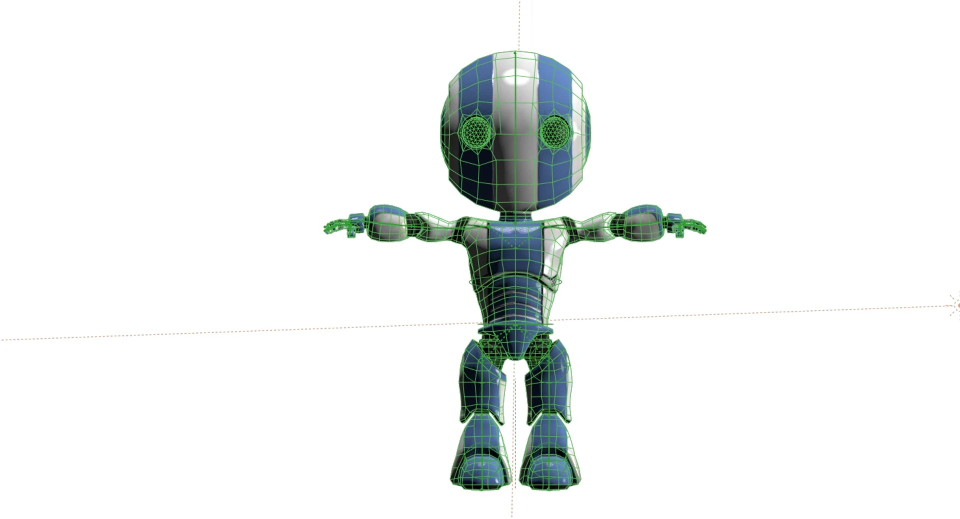 AO-Maru front wireframe render displaying mesh structure and geometry flow