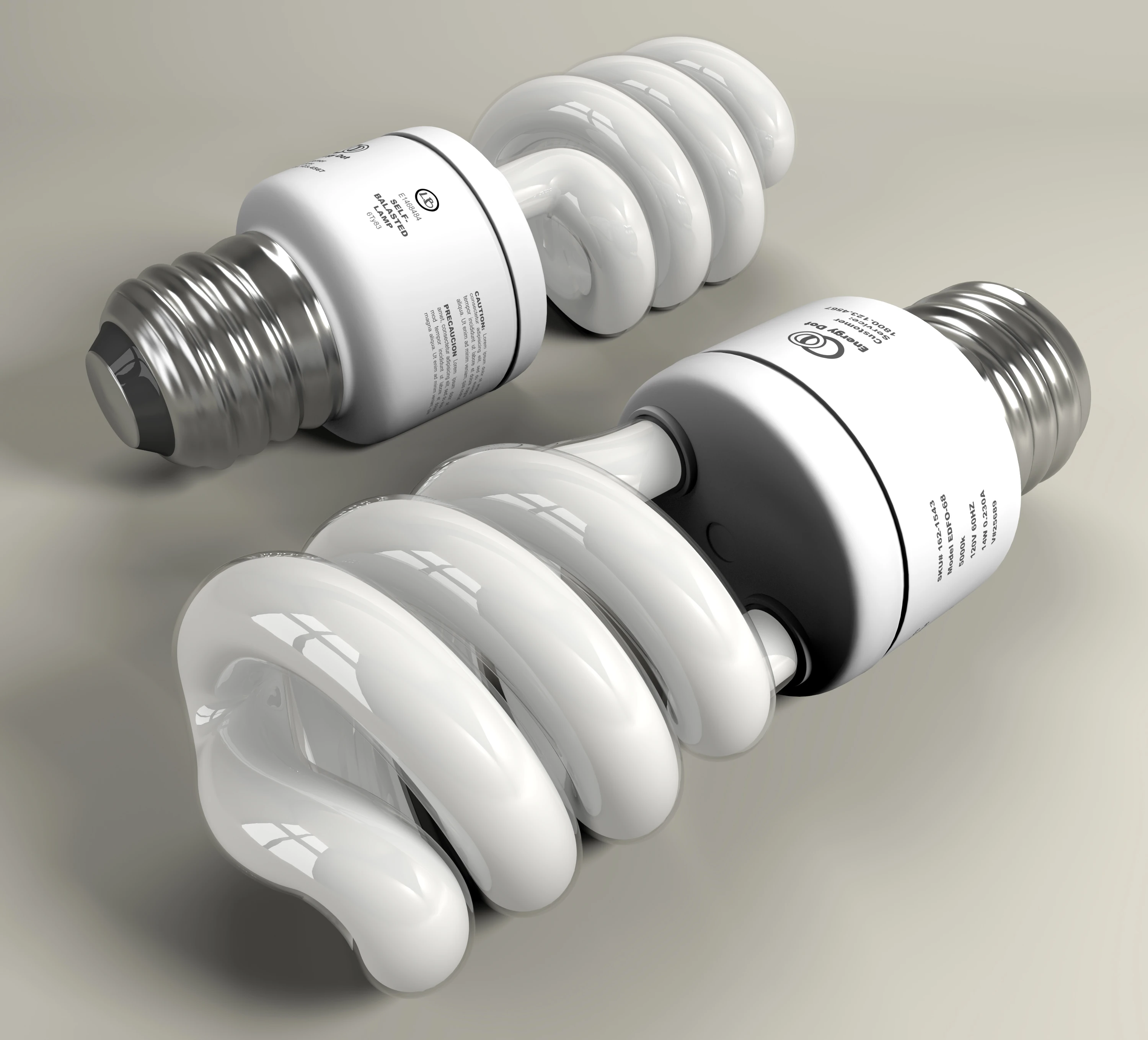 Energy Saver Compact Fluorescent Lamp 3D Model by Leo Blanchette
