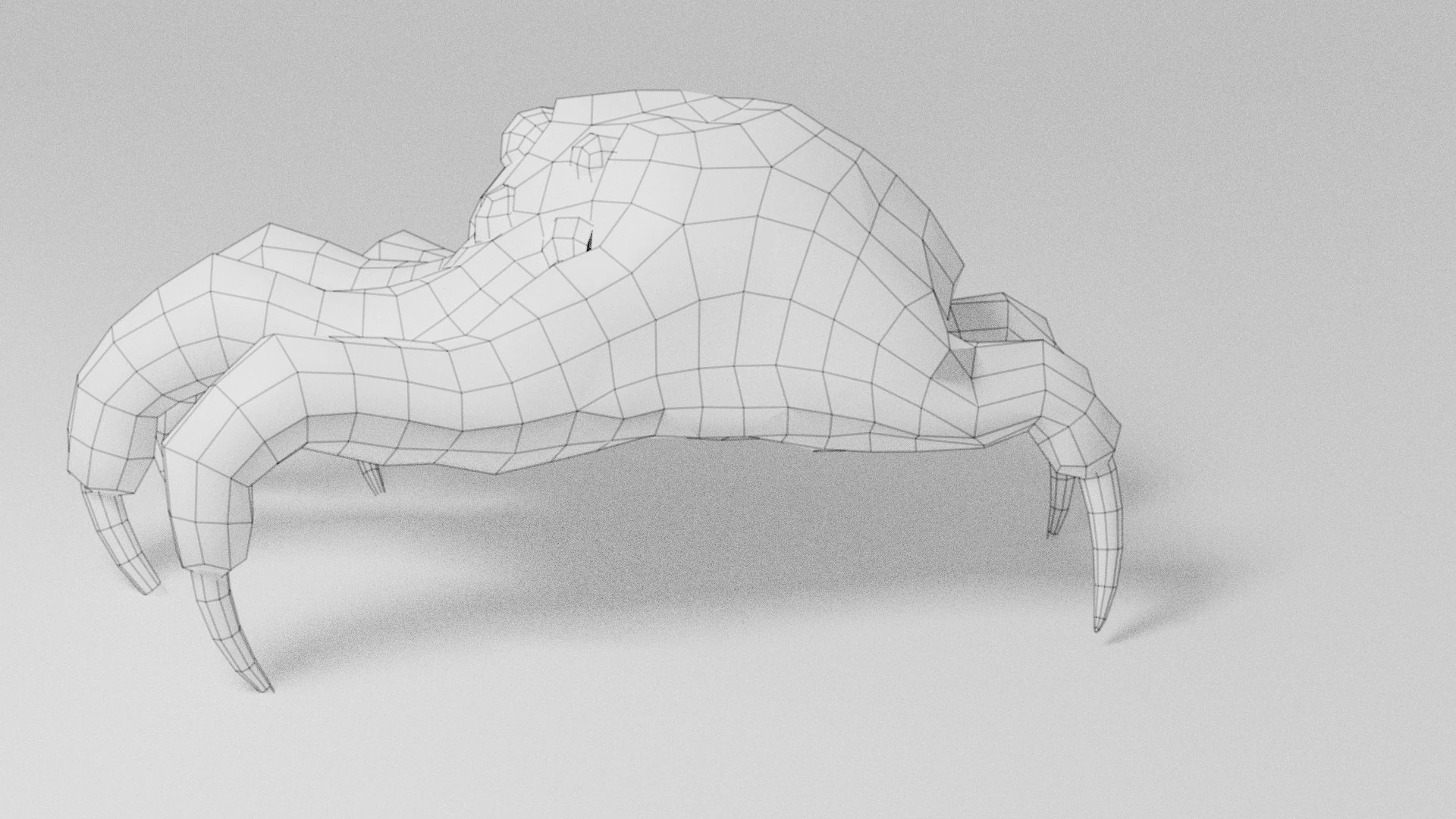 Wireframe 2 of Kranion creature model.