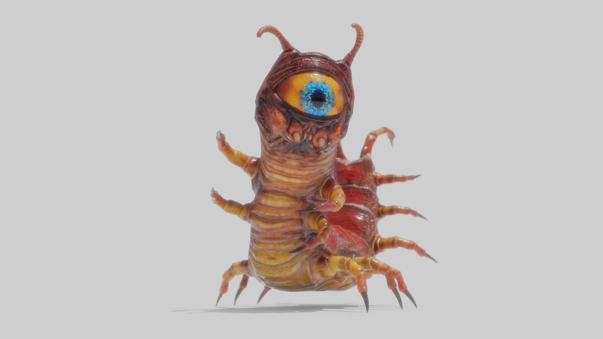 Front view of the Oculon creature standing upright, revealing its central eye and insectoid legs
