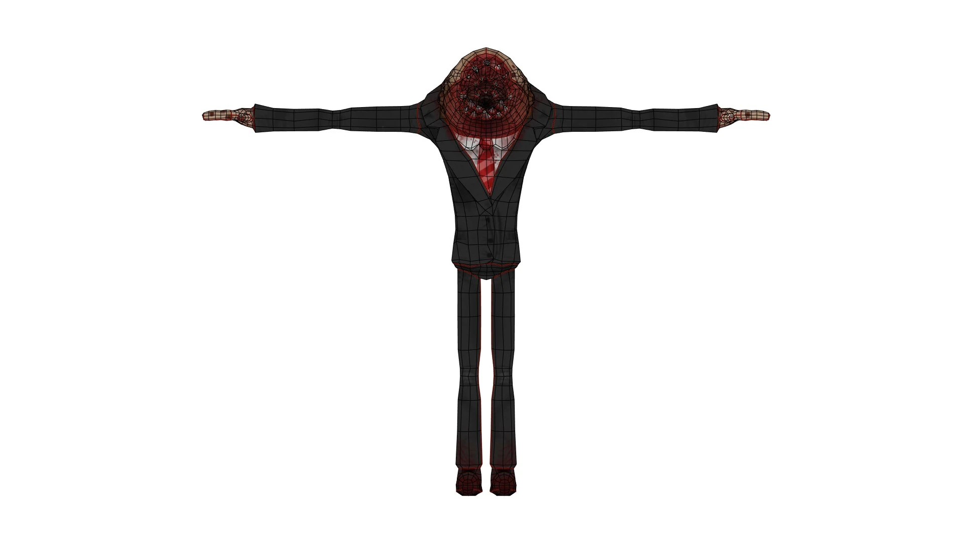 Professional Parasite T-pose render showing full body and rig geometry