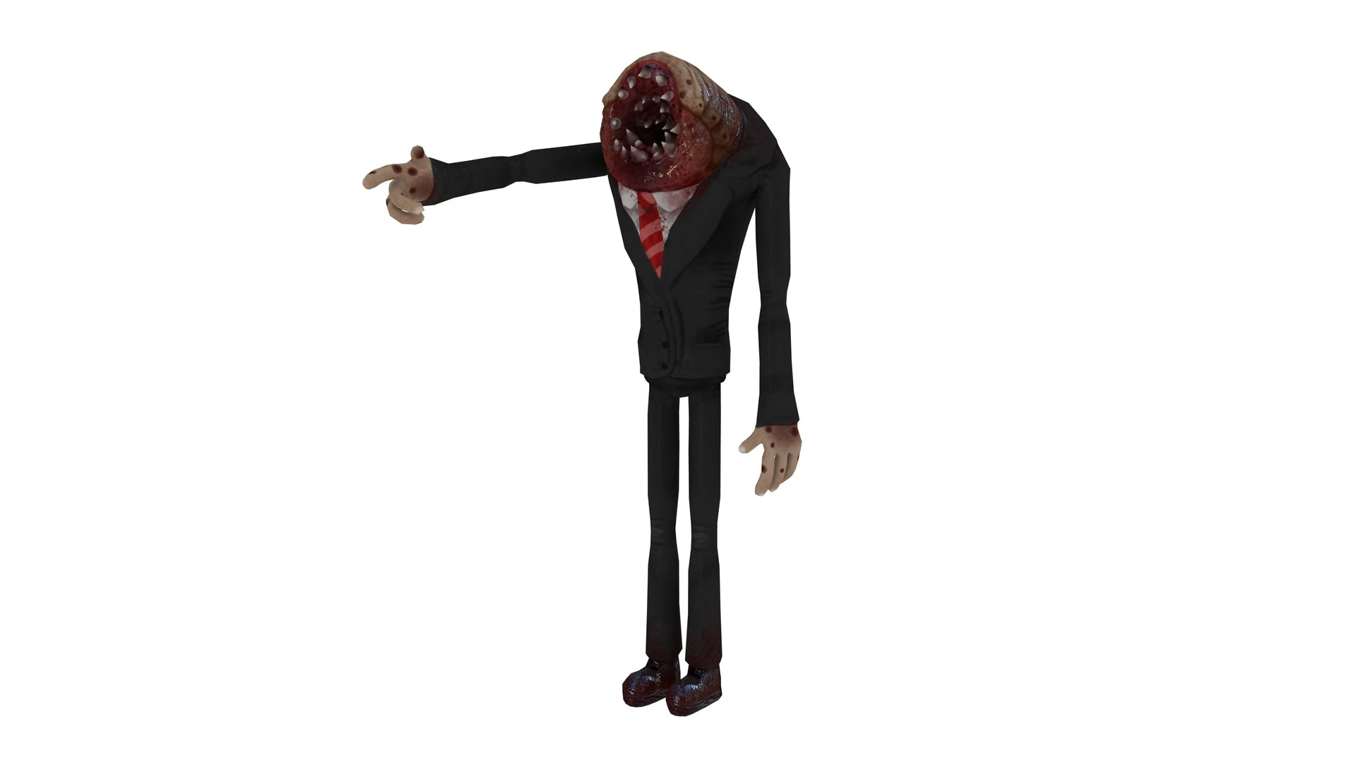Professional Parasite 3D model standing pose with right arm raised