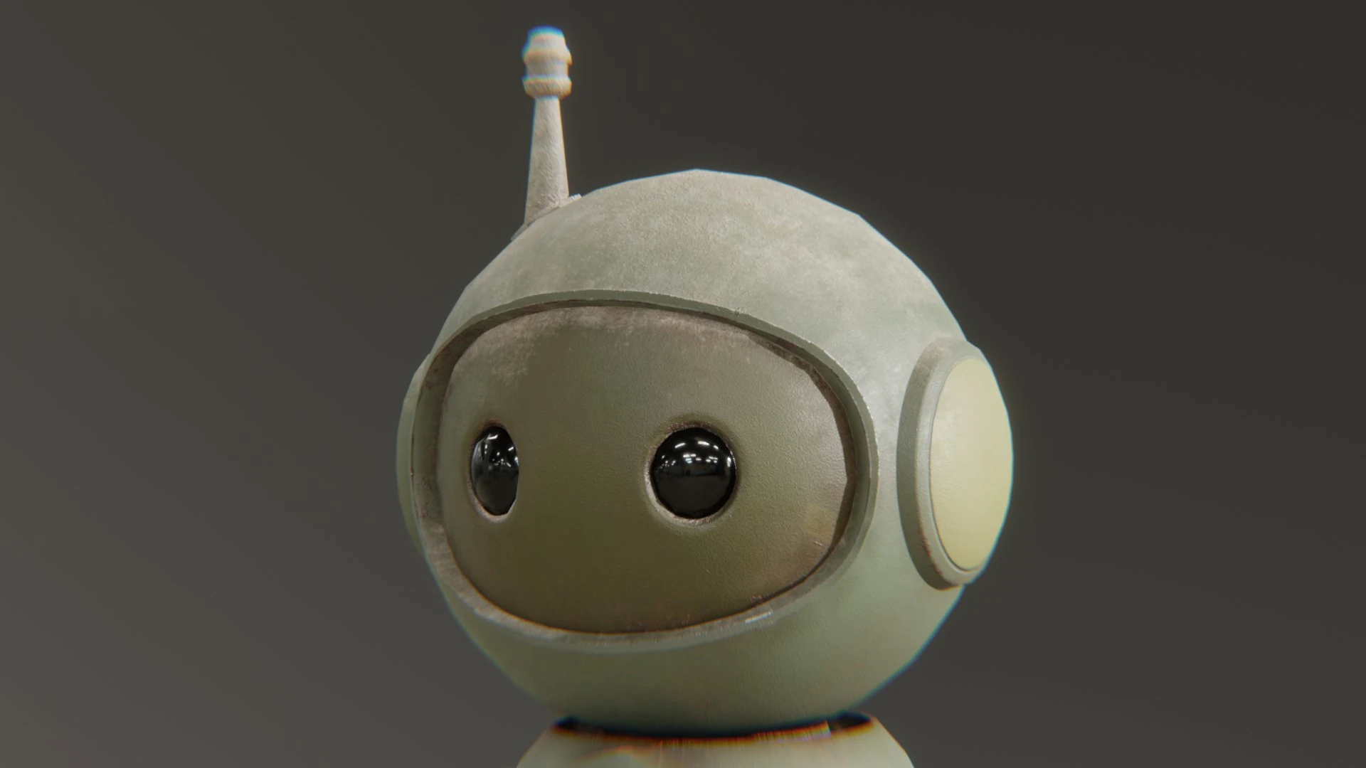 Close-up of Retrobot Army Paint head showing detailed texture and antenna