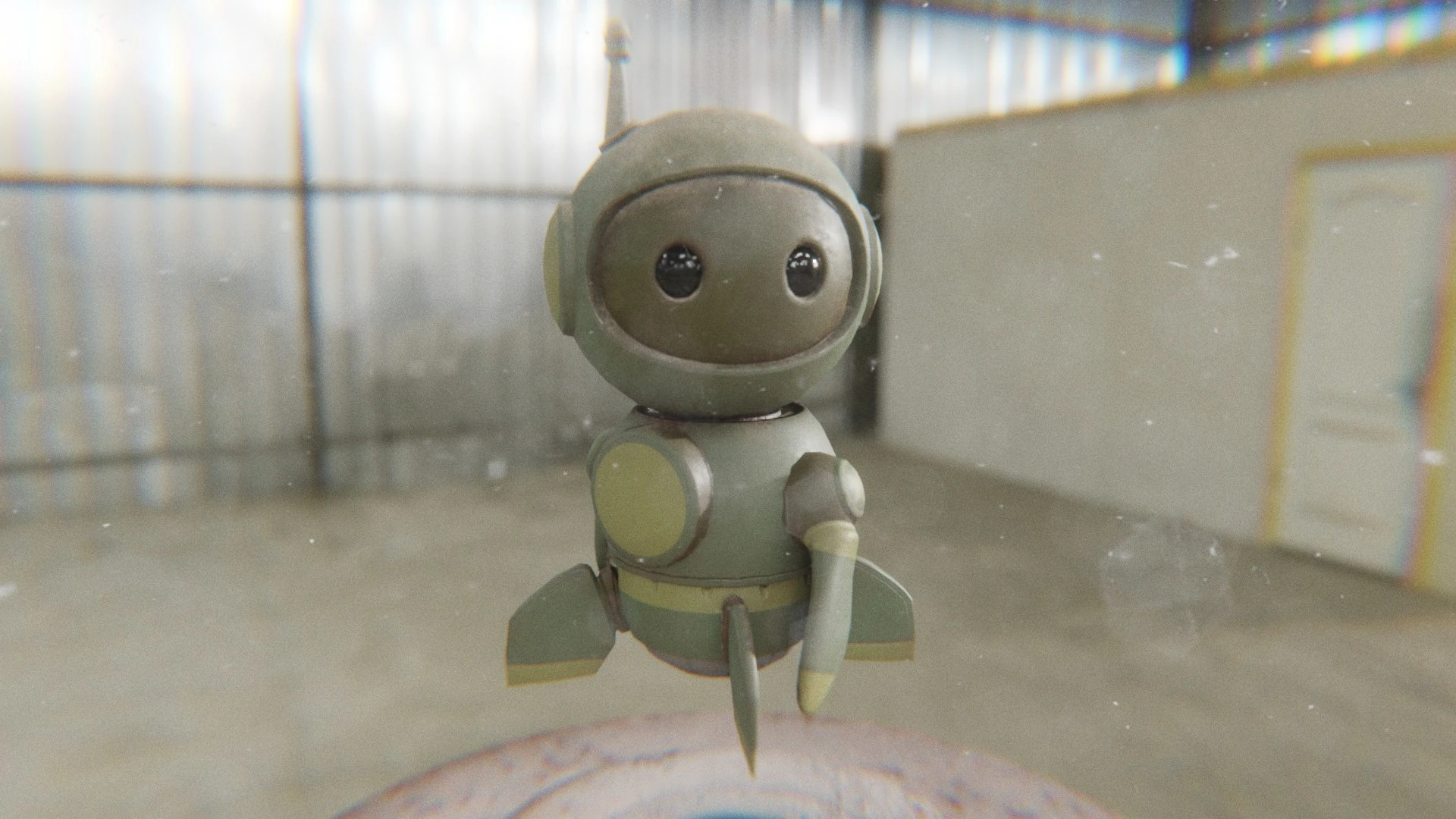 360 spin render of Retrobot Army Paint 3D model