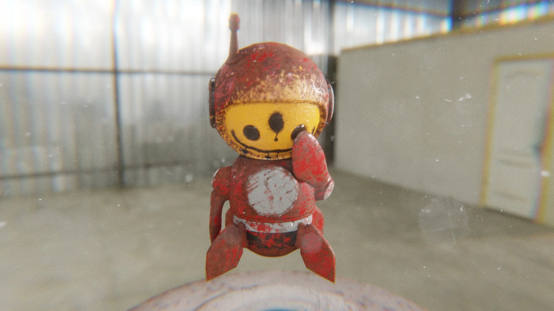 Graffiti robot mascot 3D model doing a facepalm animation