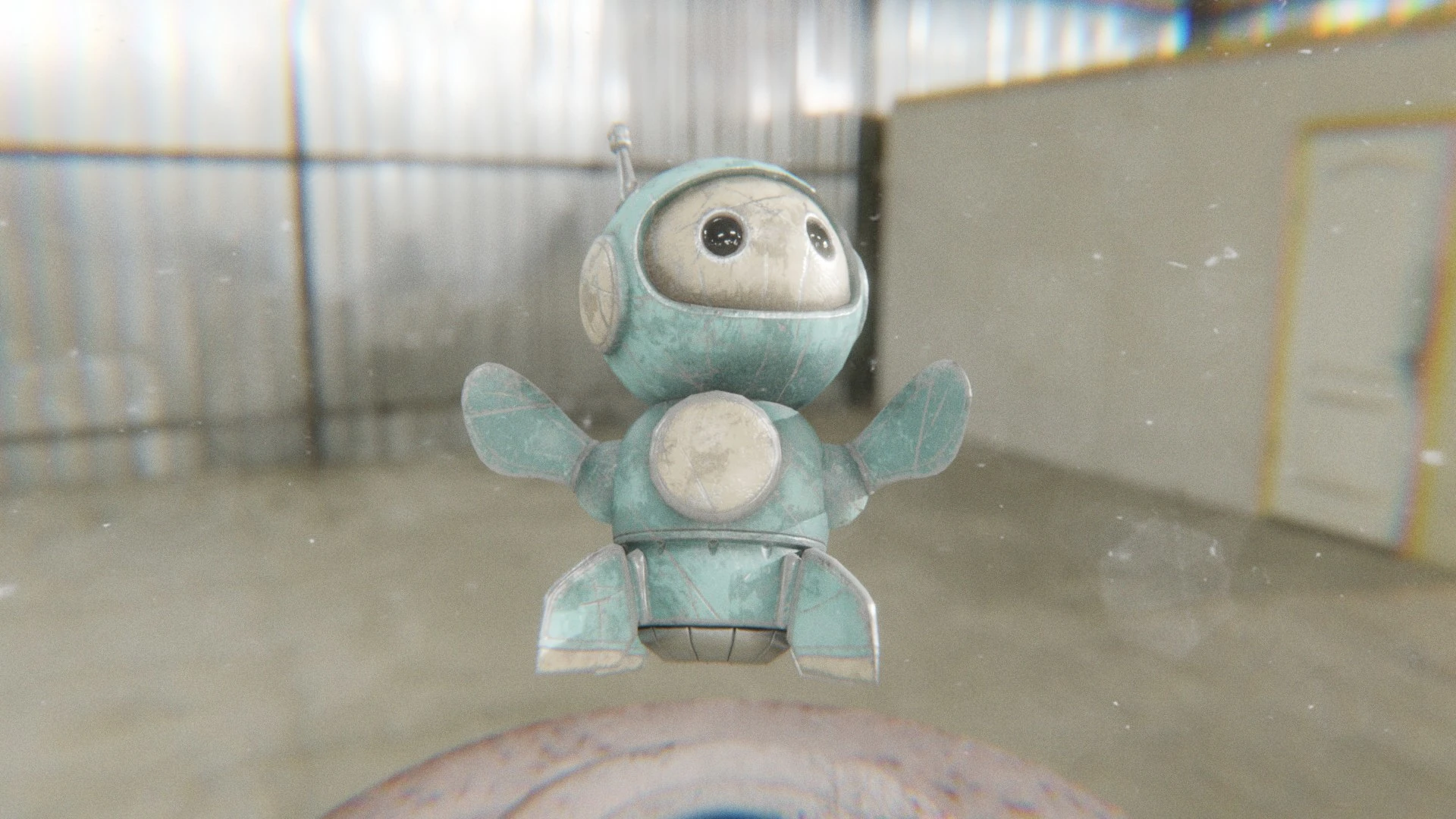 Retrobot Kitchen Appliance Version dramatic lighting setup with expressive pose