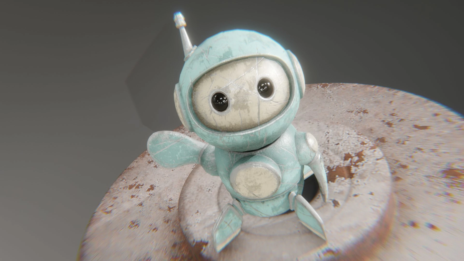 Retrobot Kitchen Appliance Version waving pose for interactive animation