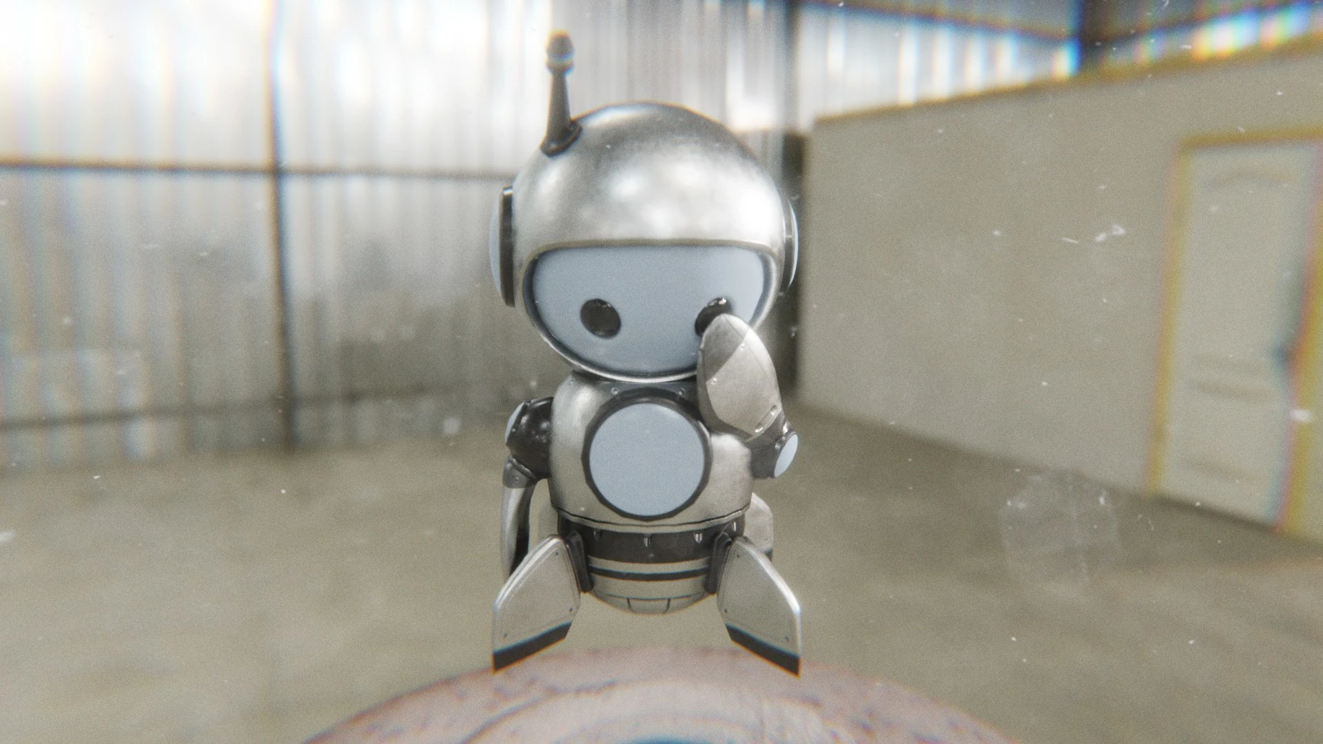 Funny facepalm pose of Retrobot Space Explorer 3D mascot