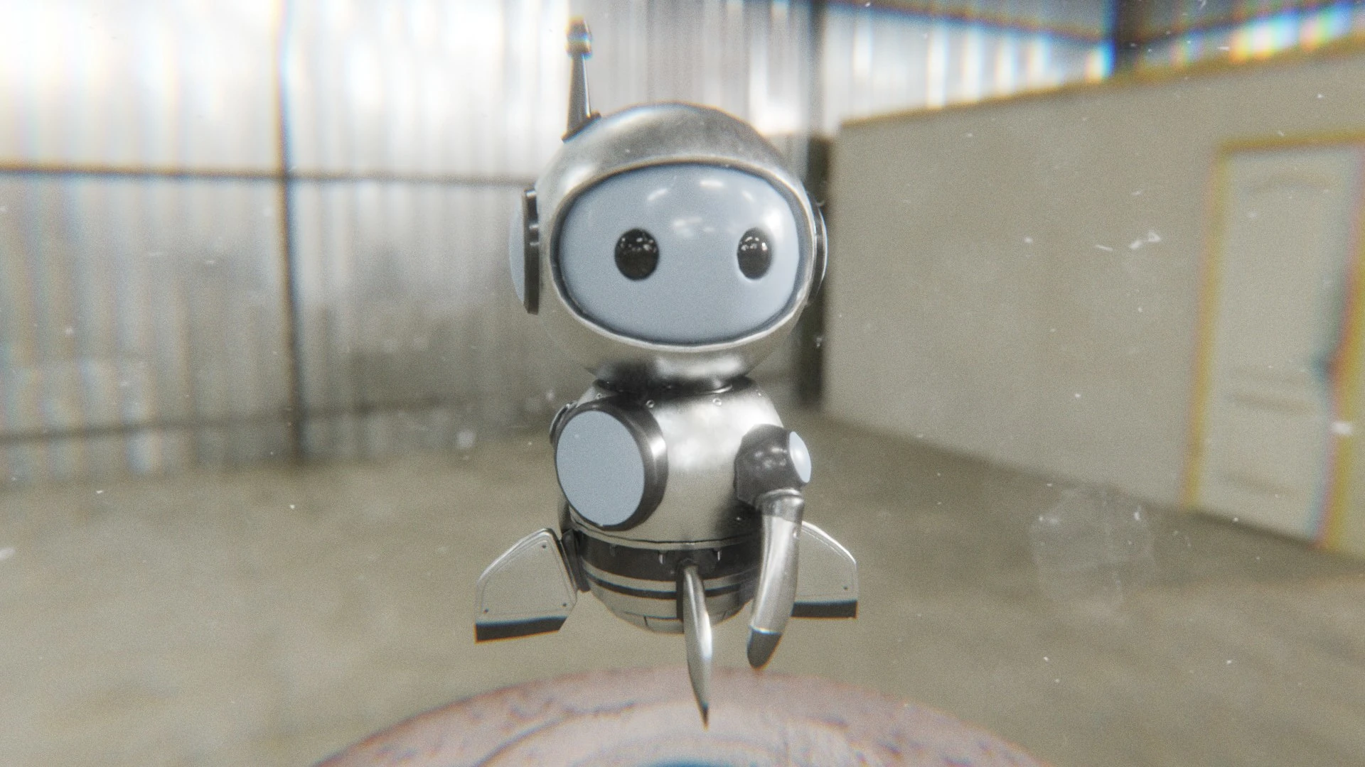 Retrobot Space Explorer 3D character spinning animation test render