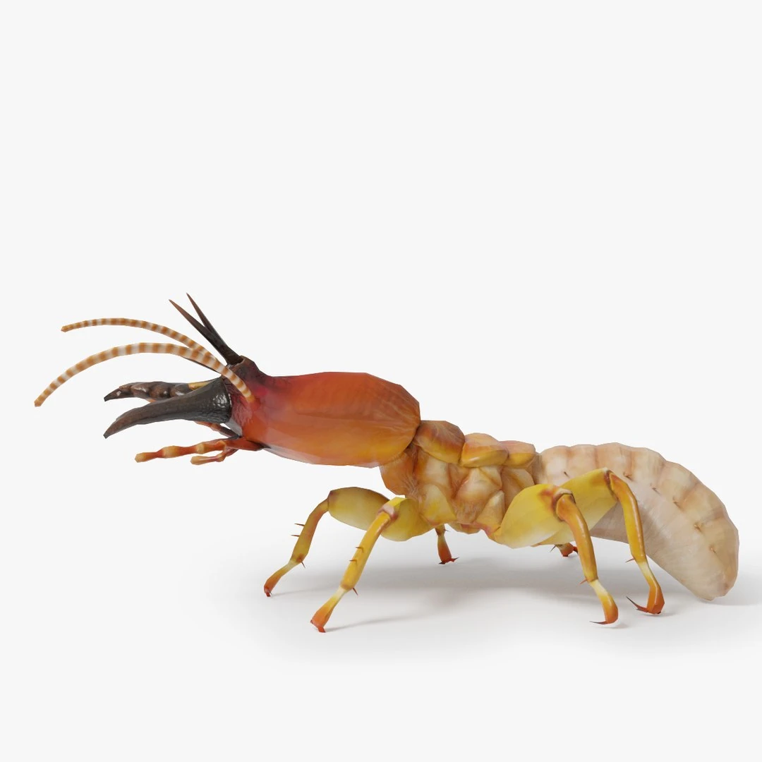 Termite monster with extra mouth parts, rendered in Blender Cycles.