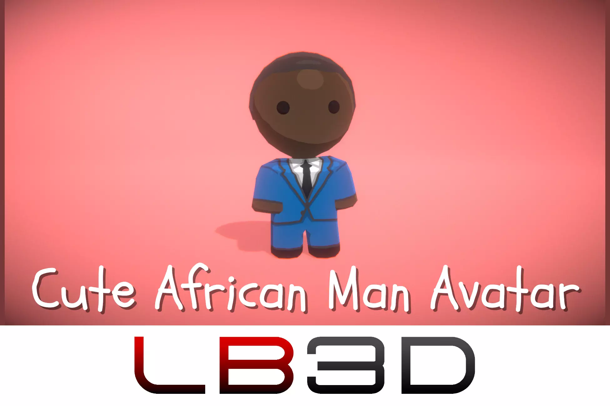 Cute African Business Man Avatar 3D model for Unity