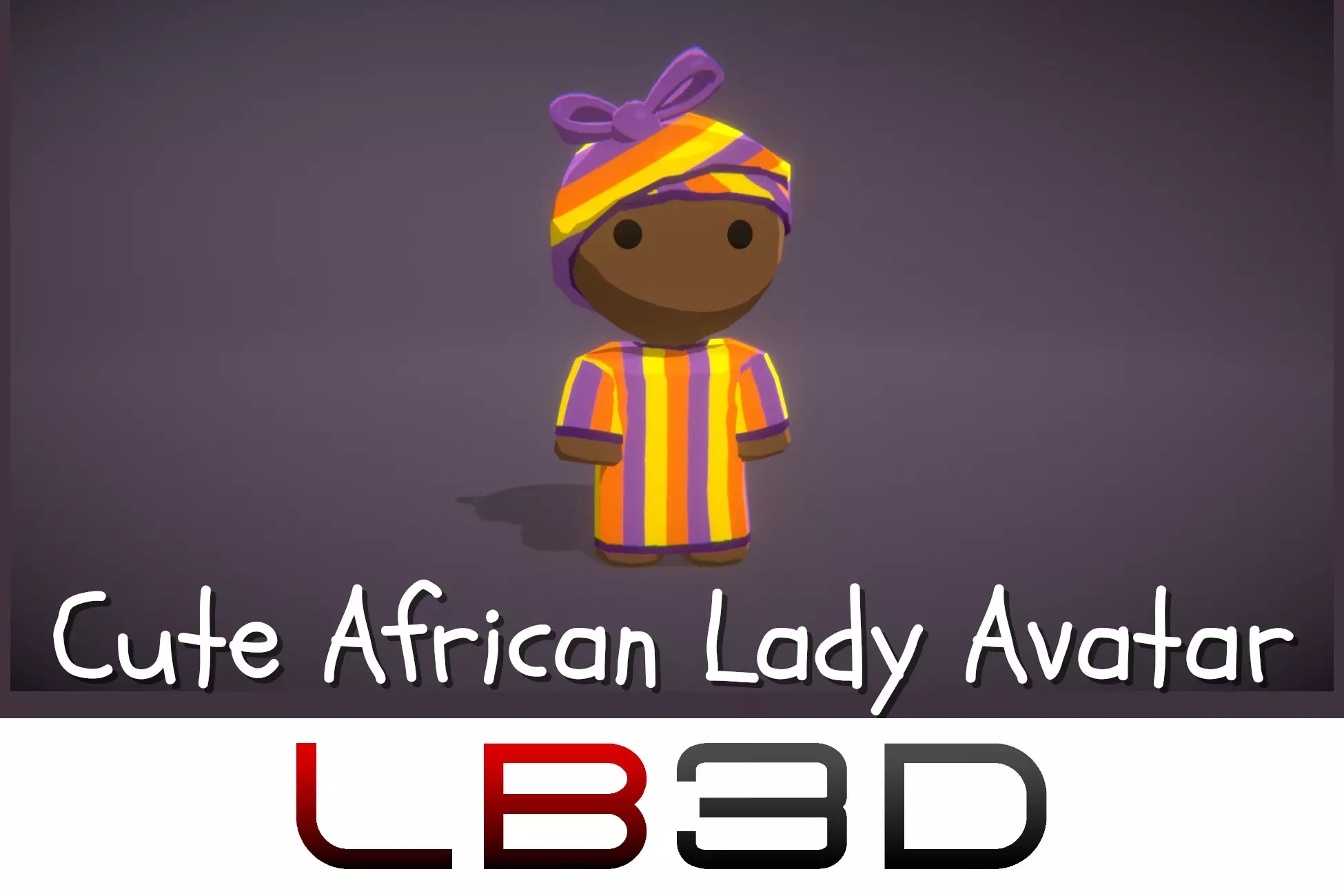 Cute African Lady Avatar 3D model for Unity