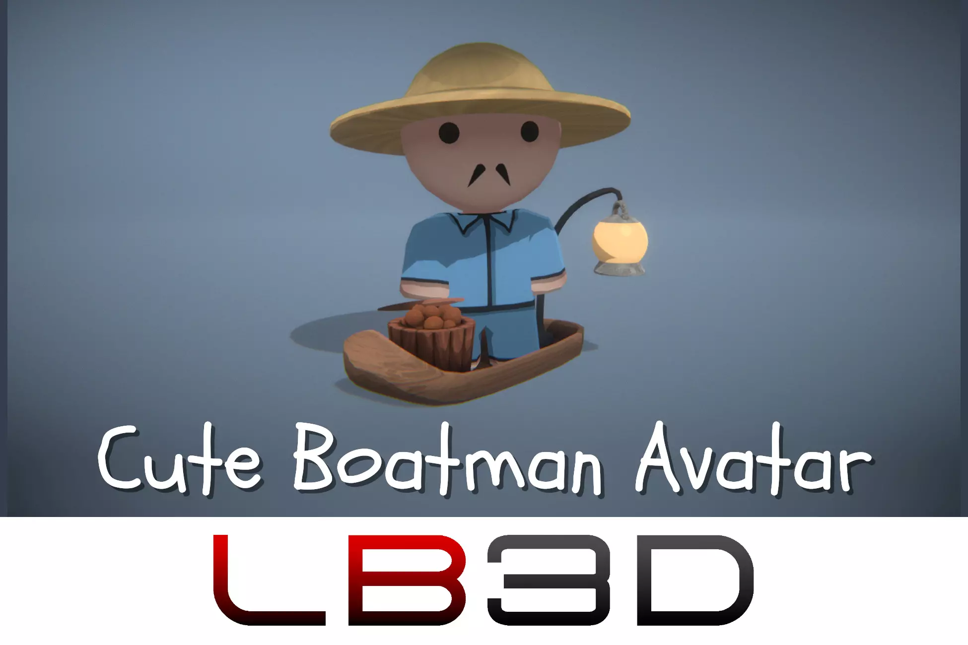 Cute Asian Boat Merchant Man Avatar 3D model for Unity