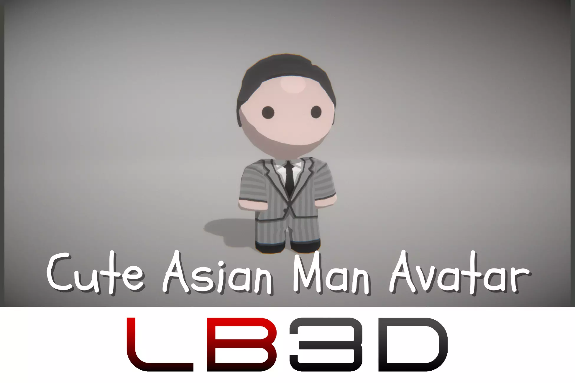 Cute Asian Business Man Avatar 3D model for Unity
