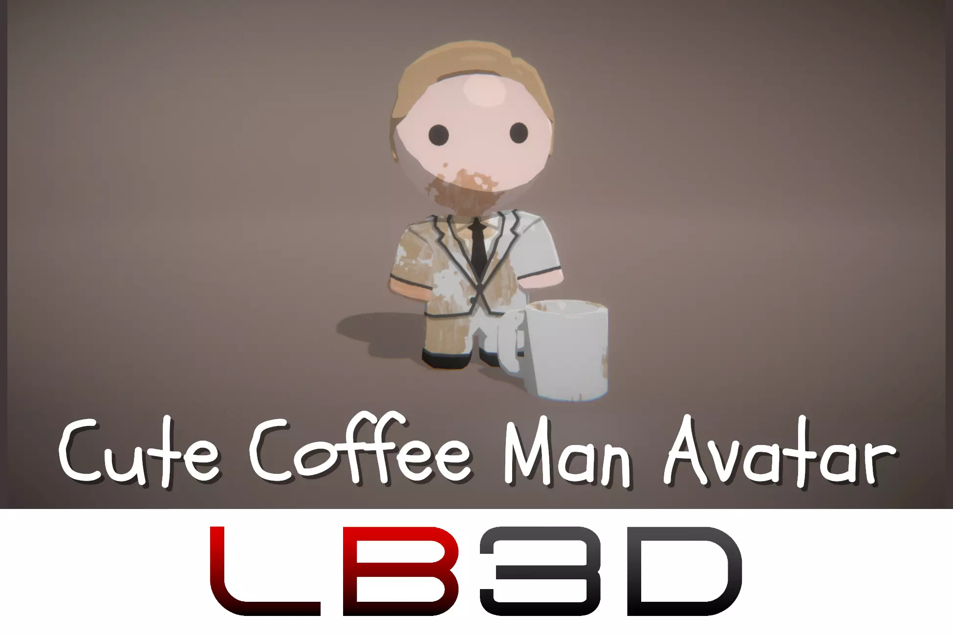 Cute Coffee Man Avatar 3D model for Unity