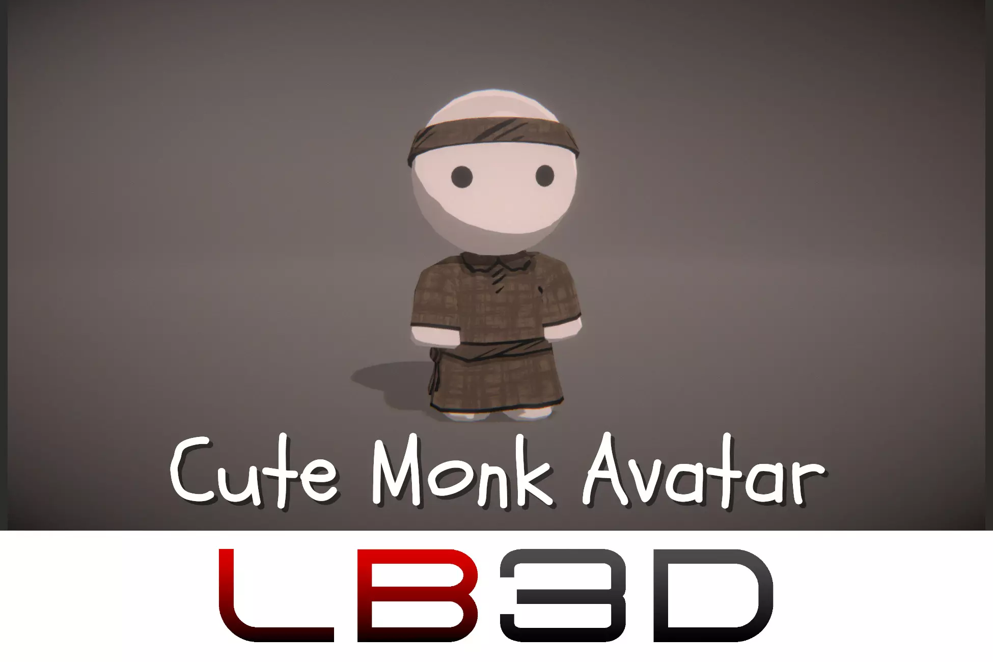 Cute Monk Avatar 3D model for Unity