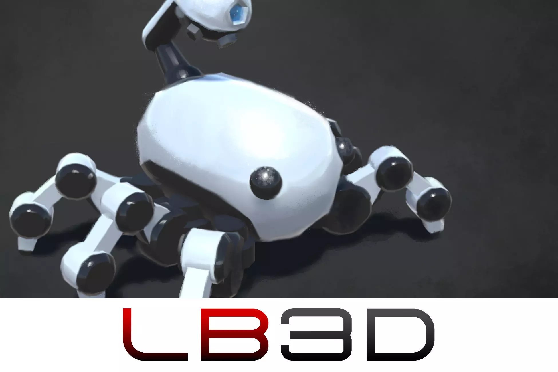 Drone Crawler Scorpion Low Poly Robot