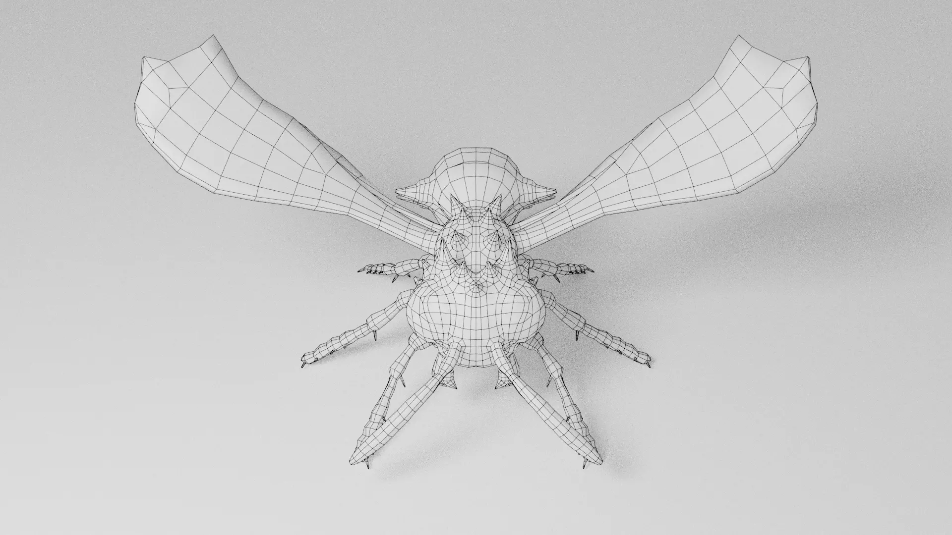 Horned Bat Wasp Wireframe 2