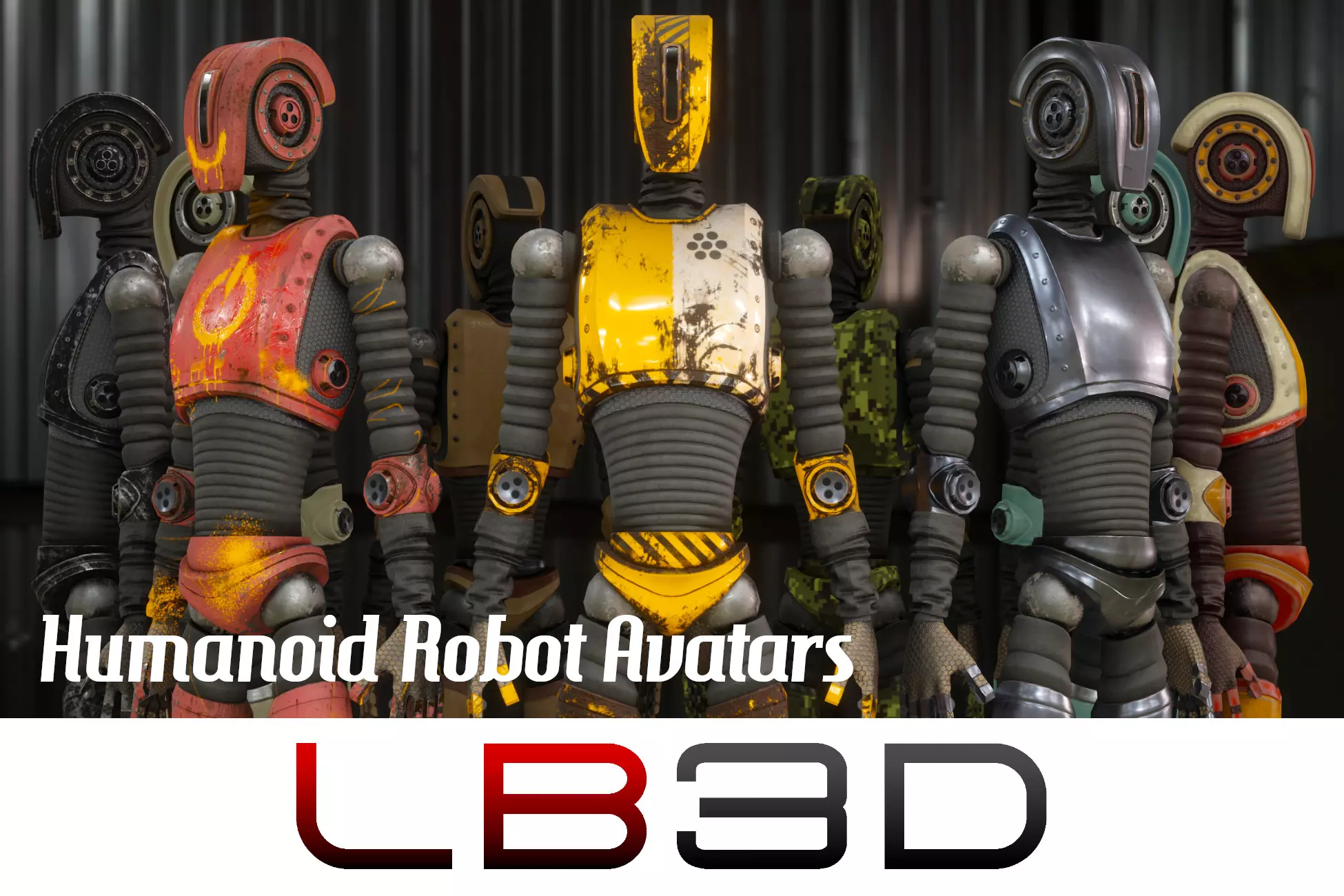 Humanoid Robot Avatar Set by LB3D
