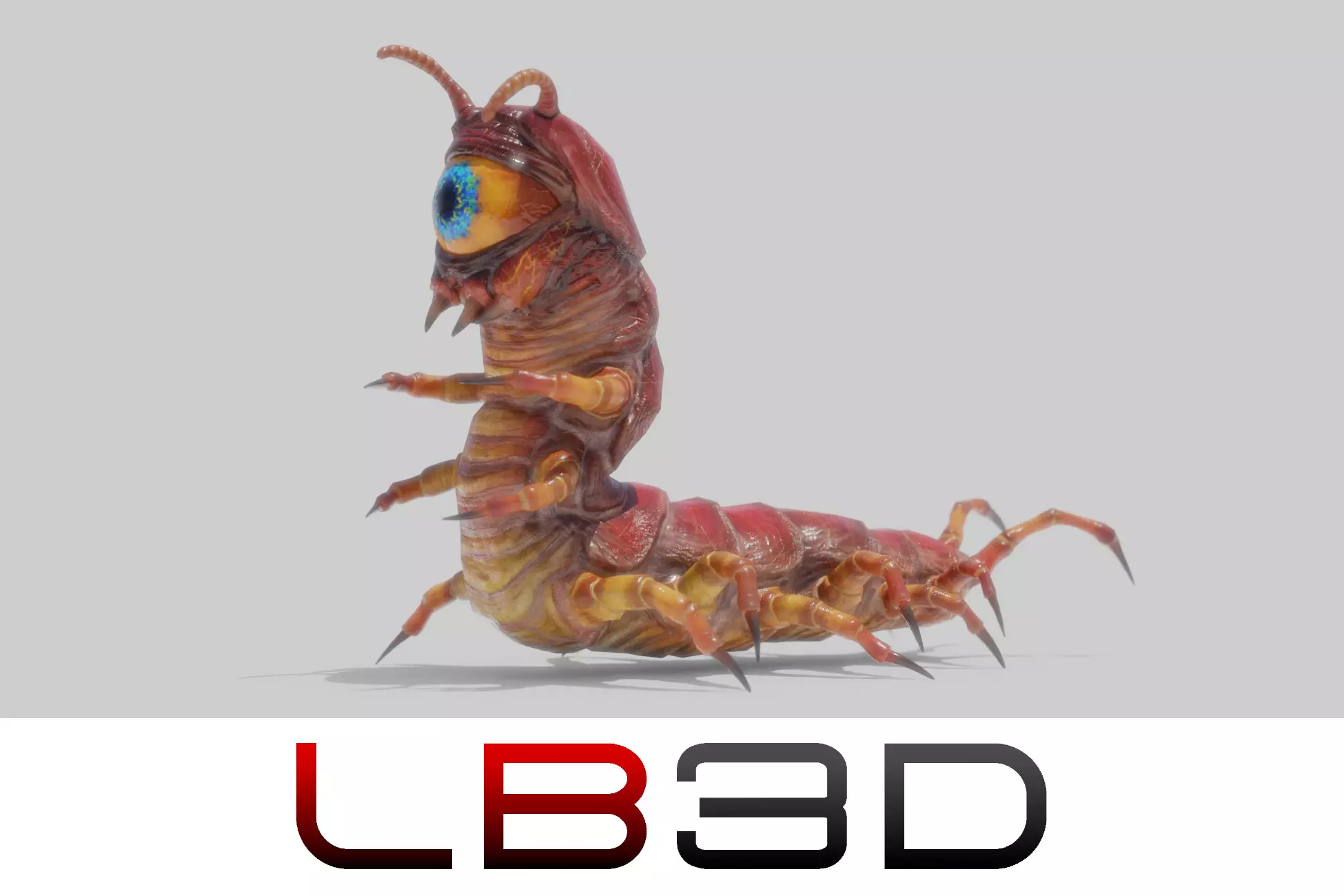 Oculon Eyeball Centipede Monster 3D Model for Unity