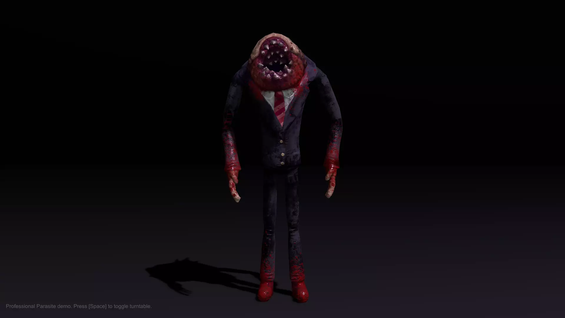 Full-body render of the Professional Parasite, highlighting suit texture and proportions