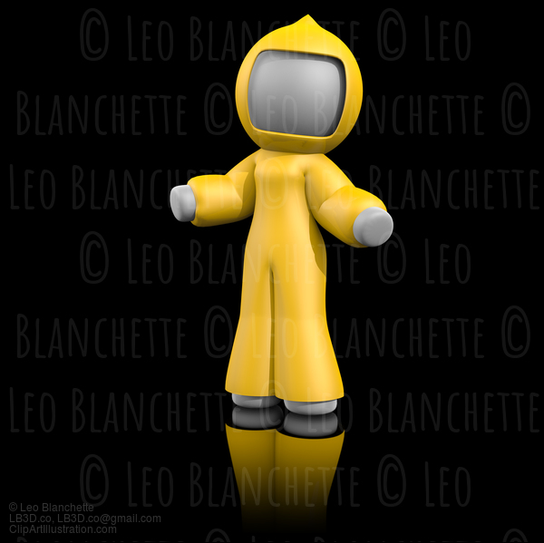 Yellow Bio Hazard Suit, 3D Lady #23102