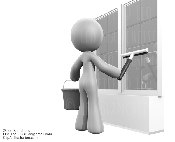 3D Lady Squeegee Window Cleaning #23112