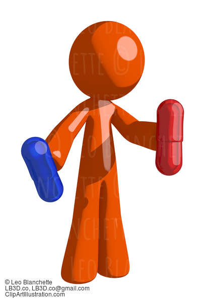 Orange Man Holding Pills #16442