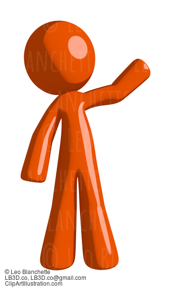 Orange Man Waving #16451