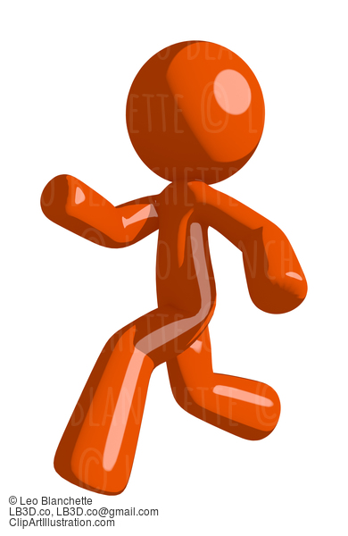 Orange Man Running Or Chasing Or Escaping #16454