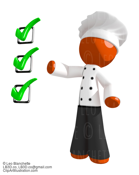 Orange Man Chef Ingredients Checklist Concept #15910