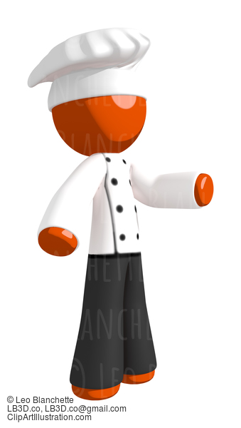 Orange Man Chef Gesturing Left #15917