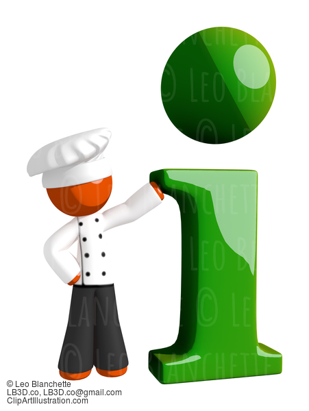 Orange Man Chef Beside Large Info Symbol #15938