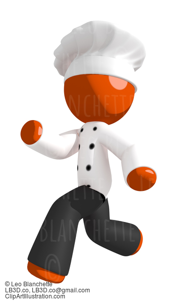 Orange Man Chef Running #15947