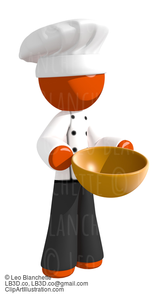 Orange Man Chef With Bowl #15958