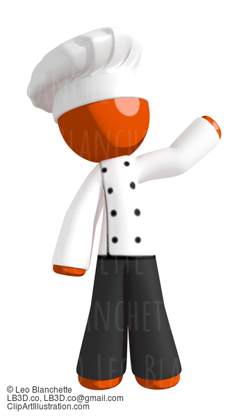 Orange Man Chef Waving #15959