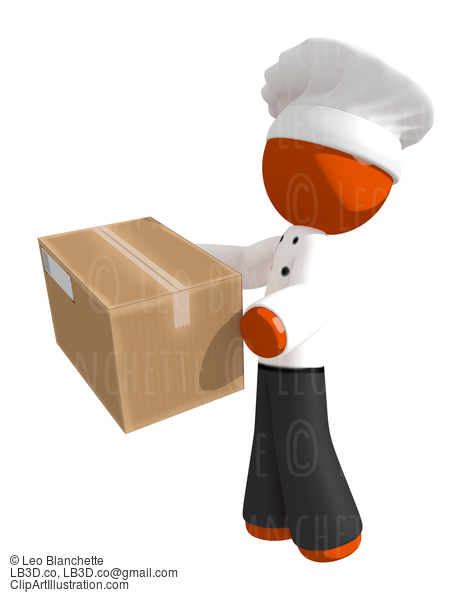 Orange Man Chef Food Delivery #15960