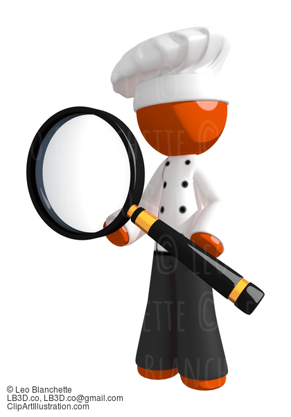 Orange Man Chef Food Detective #15966