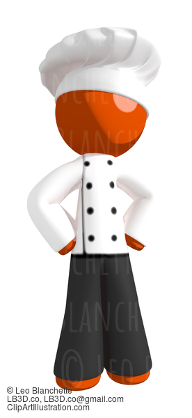 Orange Man Chef Hands On Hips #15979