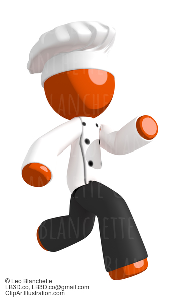 Orange Man Chef Running Right #15981