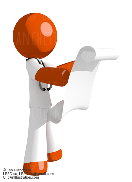 Orange Man Doctor Reading Schematic Front #16195