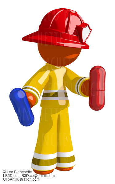 Orange Man Firefighter Red Pill Blue Pill #16575