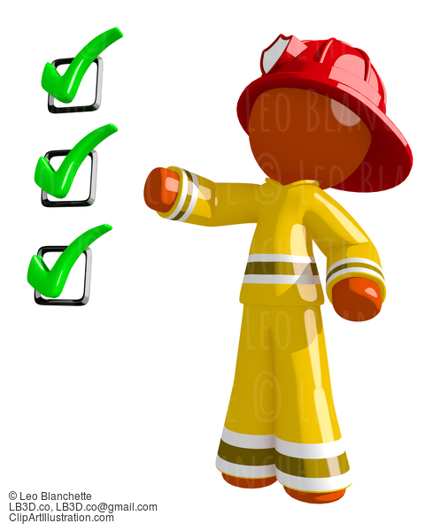 Orange Man Firefighter Safety Checklist #16586