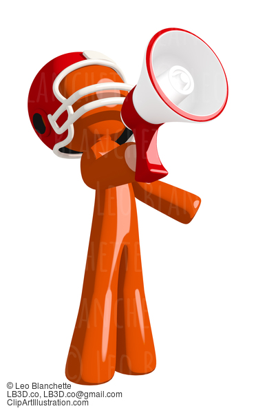 Football Player Orange Man Sports Commentator Shouting Updates #16359