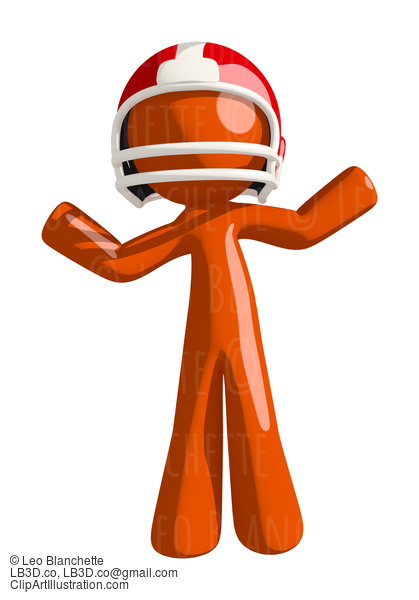 Football Player Orange Man Confused #16395