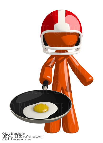 Football Player Orange Man Frying Egg Metaphor In Frying Competition #16403