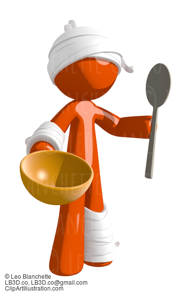 Personal Injury Victim With Spoon And Bowl #16541