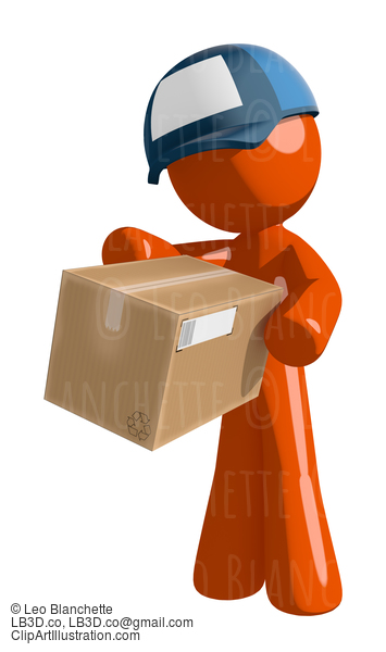 Orange Man Postal Mail Worker Box Delivery #15995