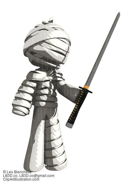 Mummy Or Personal Injury Concept Holding Ninja Sword #16281